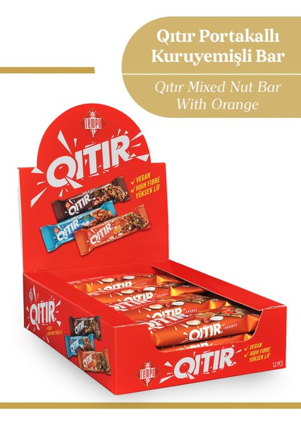 Portakallı Kuruyemişli Bar 30 G x 12 Adet