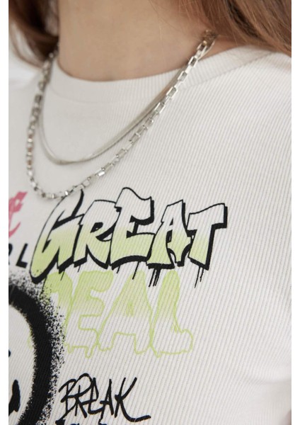 Coool SmileyWorld Fitted Fitilli Kaşkorse Kısa Kollu Tişört