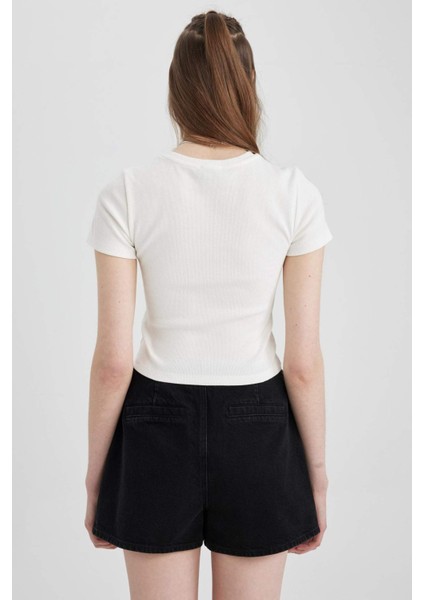 Coool SmileyWorld Fitted Fitilli Kaşkorse Kısa Kollu Tişört