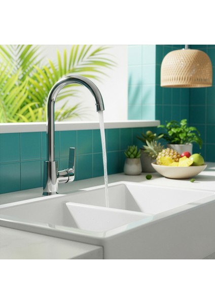 Banora Rauline, Krom Mutfak Bataryası, Paslanmaz Pirinç Gövde, Su Tasarruflu 360° Döner Musluk fiyatları