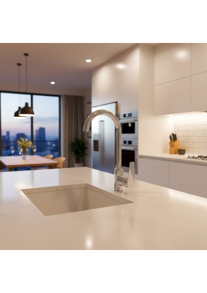 Banora Rauline, Krom Mutfak Bataryası, Paslanmaz Pirinç Gövde, Su Tasarruflu 360° Döner Musluk fırsatları