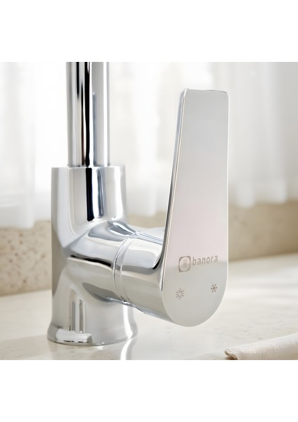 Banora Rauline, Krom Mutfak Bataryası, Paslanmaz Pirinç Gövde, Su Tasarruflu 360° Döner Musluk