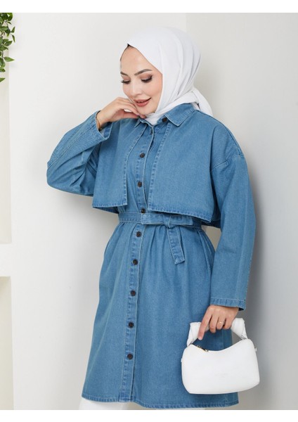 Tesettür Kot Kap- Mavi