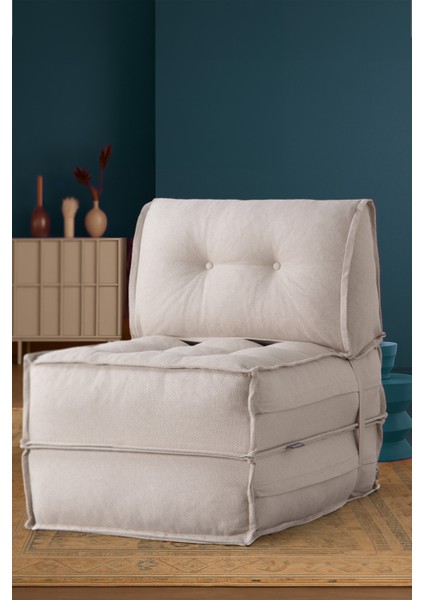 Mocca Keten Tek Kişilik Katlanır Yatak Katlanır Koltuk