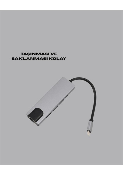 Type‑c Dönüştürücü – 2×usb3.0, Sd/ms, 4K HDMI & RJ45 ile Profesyonel Kullanım fiyatları