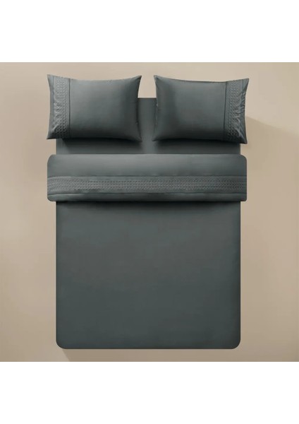 %100 Pamuk Percale Nevresim Seti 240X220 cm Antrasit - Juana Serisi fiyatları