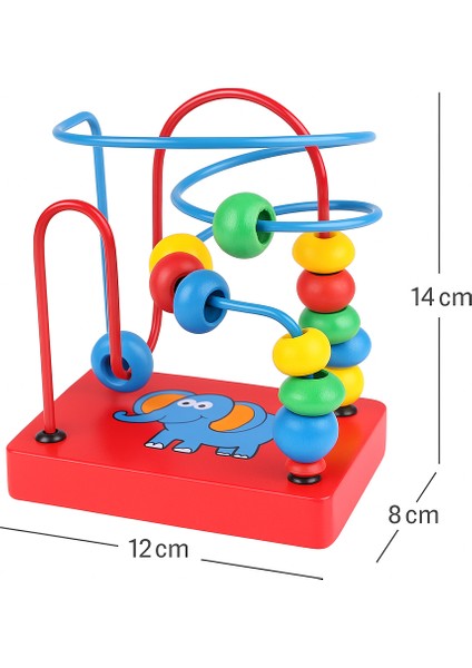 Ahşap Koordinasyon ve Boncuk Geçirme Oyuncağı Mini Boy – Fil Desenli fiyatları