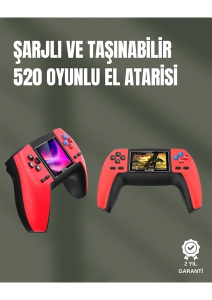 P5 Gamepad Retro Konsol – Nostaljik Oyun Deneyimi, 520 Klasik Oyun Seçeneği