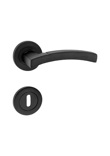 Balmondi Kol Yuvarlak Rozetli Siyah Oda Kapı Kolu