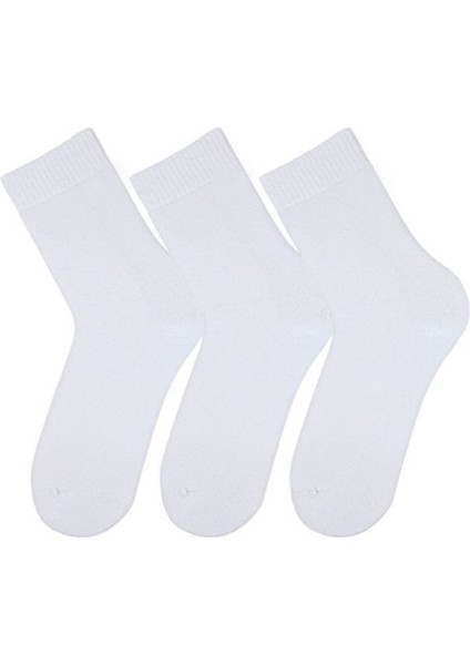 Havlu Düz Kadın 3lü Soket Beyaz ONL-02705