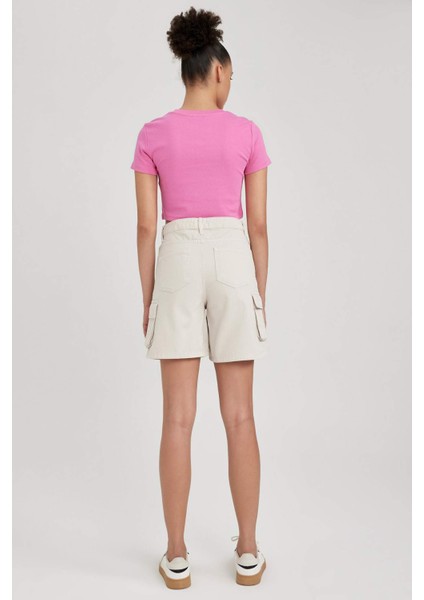 Regular Kargo Gabardin %100 Pamuk Şort