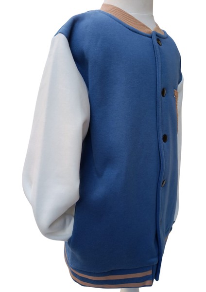 Erkek Çocuk Kolej Mont Mavi - Krem W Nakışlı Şardonlu Tam Kalıp fiyatları