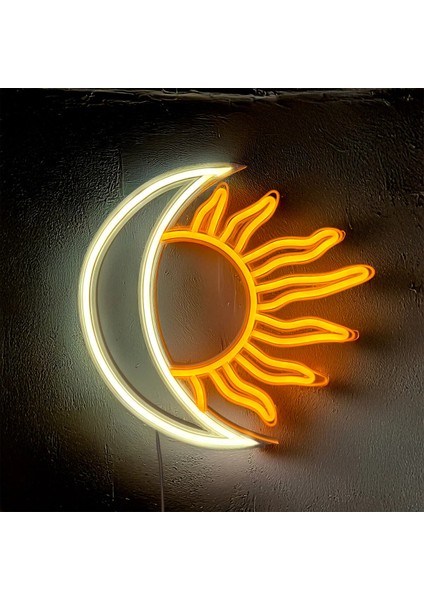Ay Güneş 3D Baskı Neon LED Gün Işığı - Sarı
