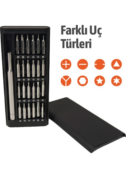 Hassas Mıknatıslı Mini 24 Parça Tornavida Seti Bilgisayar Telefon Elektronik Tamiri Için Ideal fırsatları