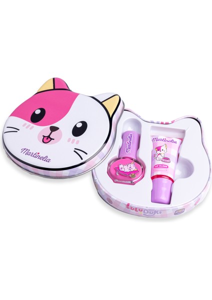 Lulu&duky Kız Çocuk Teneke Kutulu Oje ve Dudak Parlatıcısı Seti