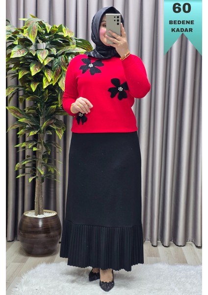 Kadın Giyim Büyük Beden Piliseli Etek