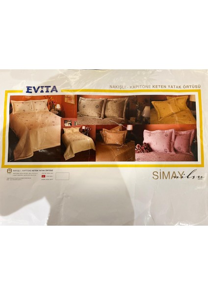 Simay Nakışlı Kapitone Keten Yatak Örtüsü fiyatları