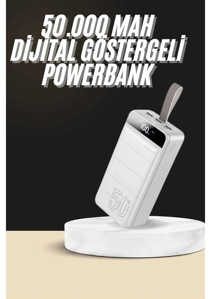 Hızlı Taşınabilir 50.000 Mah Powerbank LED Ekran Android ve Ios Uyumlu fiyatları