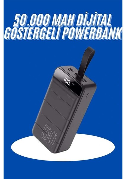 Powerbank 50.000 Mah Dijital Göstergeli Taşınabilir 4 Portlu Hızlı Powerbank fiyatları