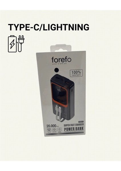 Taşınabilir Şarj Cihazı 20000 Mah | 22.5W Hızlı Şarj + Dijital Ekran + Kablo Dahil modelleri