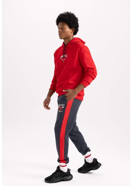 Fit NBA Chicago Bulls Jogger Eşofman Altı Standart Fit Cepli Lastikli Paça