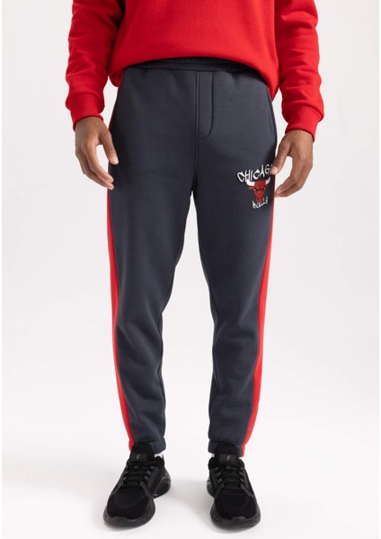 Fit NBA Chicago Bulls Jogger Eşofman Altı Standart Fit Cepli Lastikli Paça