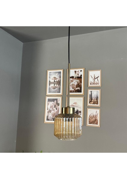 Jerno Cam Bal Rengi Tekli Avize Ince Eskitme Başlık Retro Sarkıt Lamba Salon Aydınlatma fiyatları