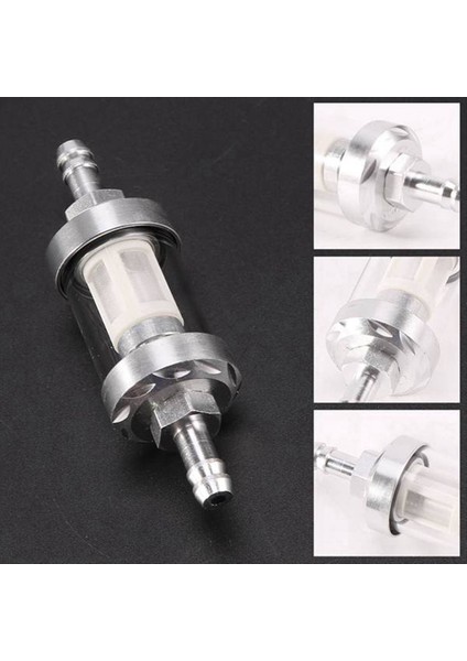 2 Adet Evrensel Krom Yakıt Benzin Ham Petrol Motoru Inline Filtre 5/16 Inç 8mm Gümüş Motosikletler Için (Yurt Dışından) fiyatları