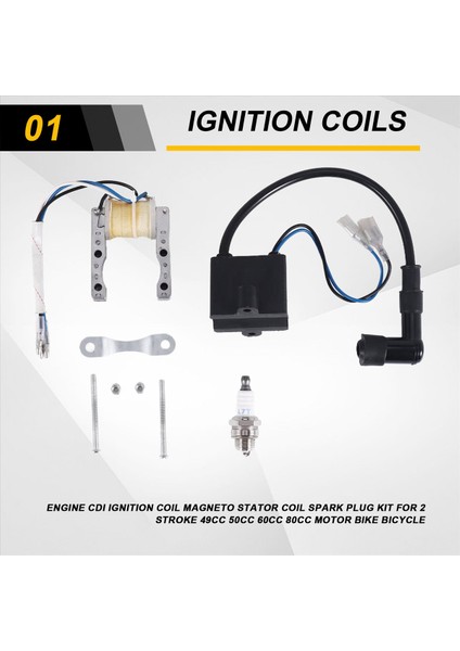 Motor Cdı Ateşleme Bobini Manyetolu Stator Bobini Buji Kiti 2 Zamanlı 49CC 50CC 60CC 80CC Motorsiklet Bisiklet (Yurt Dışından) fırsatları
