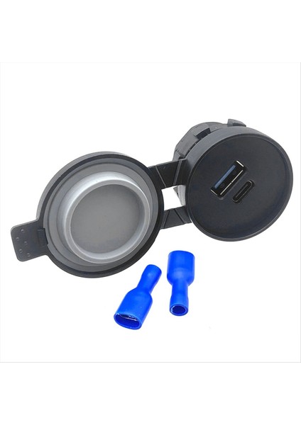 Usb-A Tip-C Qc3. 0 Hızlı Şarj Soketi Araba USB C Güç Kaynağı Araba Gemi Motosiklet Su Geçirmez Şarj Adaptörü Soket (Yurt Dışından)