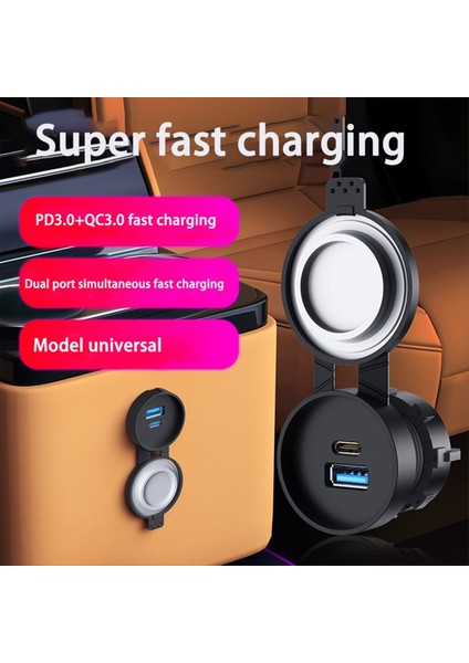 Usb-A Tip-C Qc3. 0 Hızlı Şarj Soketi Araba USB C Güç Kaynağı Araba Gemi Motosiklet Su Geçirmez Şarj Adaptörü Soket (Yurt Dışından) fırsatları