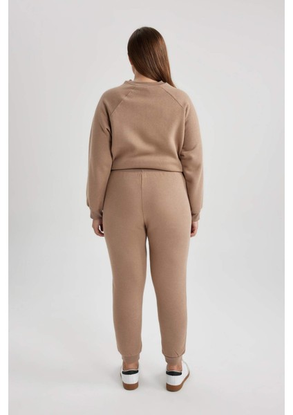 Regular Fit Jogger Kışlık Eşofman Altı Basic Düz Beli Lastikli Bağcıklı Cepli