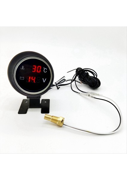 2 In 1 12 V 24 V Yuvarlak LED Dijital Araç Kamyon Su Sıcaklığı Göstergesi Sıcaklık Sensörü Temperatura Moto Gerilim Metre Kırmızı (Yurt Dışından) fiyatları