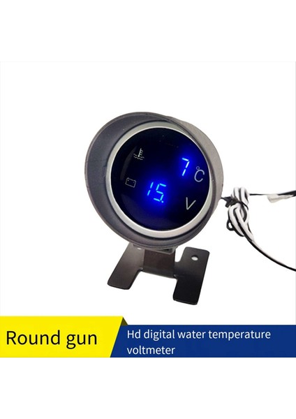2 In 1 12 V 24 V Yuvarlak LED Dijital Araç Kamyon Su Sıcaklığı Göstergesi Sıcaklık Sensörü Temperatura Moto Gerilim Metre Kırmızı (Yurt Dışından) fırsatları