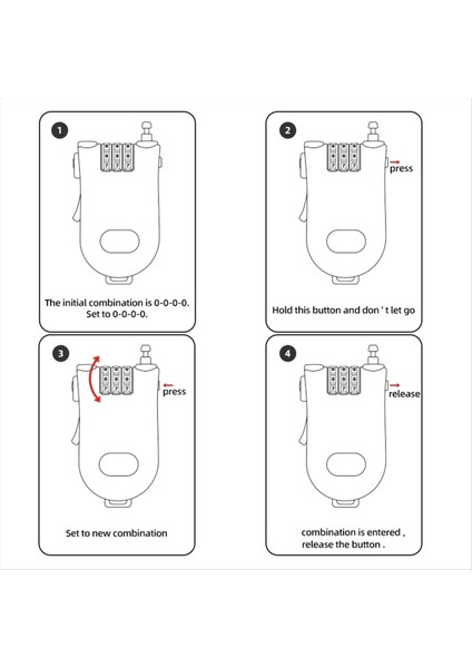 Evrensel Motosiklet Kask Şifreli Kilit Teleskopik Tel Halat Kablo Anti-Hırsızlık Emniyet Kilidi Bavul Kask Gri (Yurt Dışından) indirimleri