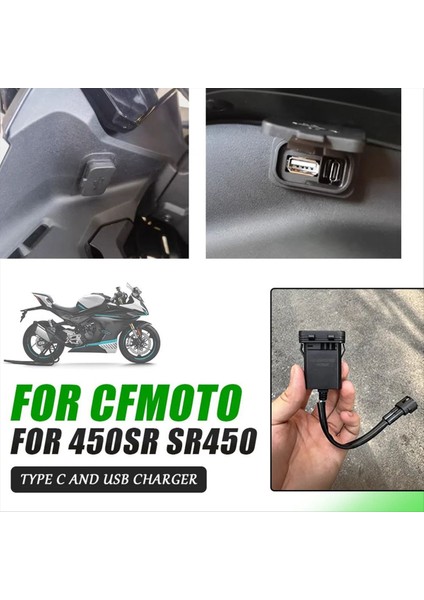 Motosiklet USB Güç Şarj Arayüzü Soketi Dürtü Şarj Portu Cfmoto 450SR SR450 800NK 800 Nk (Yurt Dışından) fiyatları