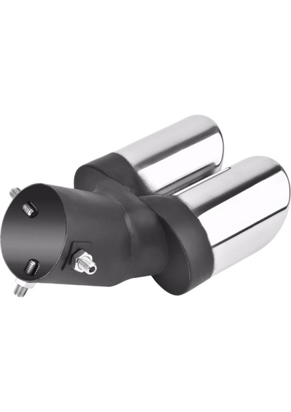 2x Araba Evrensel 63MM Paslanmaz Çelik Çift Çıkış Egzoz Borusu Susturucu Kuyruk Boğaz Susturucu Uç Boru Izgara Siyah (Yurt Dışından) fırsatları