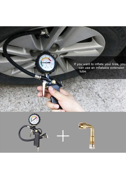2x Lastik Basınç Göstergesi 220 Psı Lastik Şişiricisi Araba Motosiklet Bisiklet Kamyonu Için 90 Derece Valf Genişletici Hava Kompresörü (Yurt Dışından) modelleri