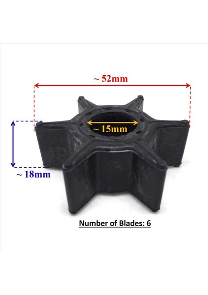 5x Tekne Su Pompası Pervane 6H4-44352-02-00 Yamaha Parsun Makara 20HP 25HP 30HP 40HP Dıştan Takma Motor 18-3068 2/4- (Yurt Dışından) fırsatları