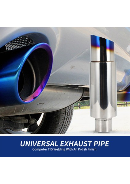 Araba Evrensel Paslanmaz Çelik Arka Egzoz Borusu Kare Susturucu Kuyruk Boğaz Susturucu Uç Boru 370MM Kavrulmuş Mavi (Yurt Dışından) fırsatları