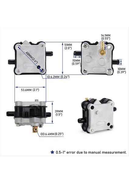 Merkür Için Yakıt Pompası 35 50 60 115 225 Hp Gözden Geçirme 2 Strok 30-300 HP14360A50 14360A41 14360A16 14360A71 (Yurt Dışından) modelleri