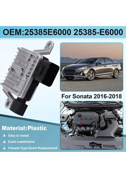 25385E6000 Radyatör Fan Kontrol Modülü Hyundai Sonata Için Soğutma Fan Birimi 2016-2018 Fan Direnç 25385-E6000 (Yurt Dışından) indirimleri