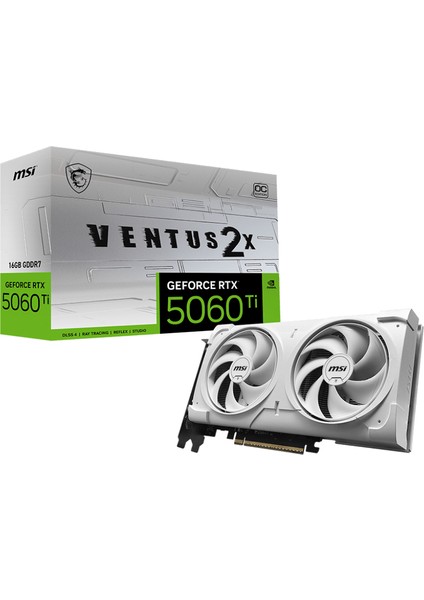 Msı Geforce Rtx 5060 Tı 16G Ventus 2x Oc Whıte Plus Gddr7 128B DX12 Pcıe 5.0 X16 (3xdp 1xhdmı)