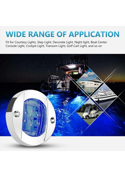 10X DC12V Yuvarlak Deniz Teknesi LED Nezaket Işıkları Kabin Güverte Kıç 6 LED Yan Marker Lightnavigatioin Açık Mavi (Yurt Dışından) fiyatları