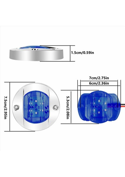 10X DC12V Yuvarlak Deniz Teknesi LED Nezaket Işıkları Kabin Güverte Kıç 6 LED Yan Marker Lightnavigatioin Açık Mavi (Yurt Dışından) modelleri
