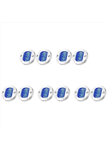 10X DC12V Yuvarlak Deniz Teknesi LED Nezaket Işıkları Kabin Güverte Kıç 6 LED Yan Marker Lightnavigatioin Açık Mavi (Yurt Dışından) fırsatları