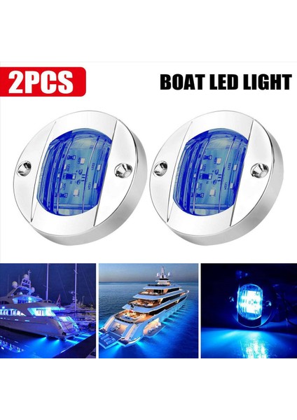 10X DC12V Yuvarlak Deniz Teknesi LED Nezaket Işıkları Kabin Güverte Kıç 6 LED Yan Marker Lightnavigatioin Açık Mavi (Yurt Dışından) indirimleri