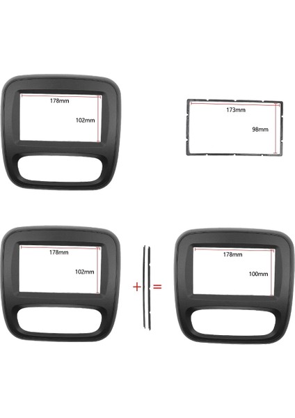 Renault Trafic Opel Vivaro 2015+ 2din Ses Stereo Kapak Gösterge Paneli Panel (Yurt Dışından) modelleri