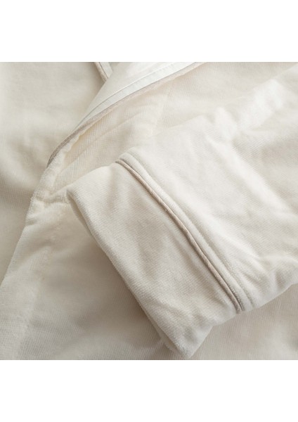 Vanya Kadın Bornoz %100 Organik Pamuk Kadife Aplike Nakışlı Krem modelleri