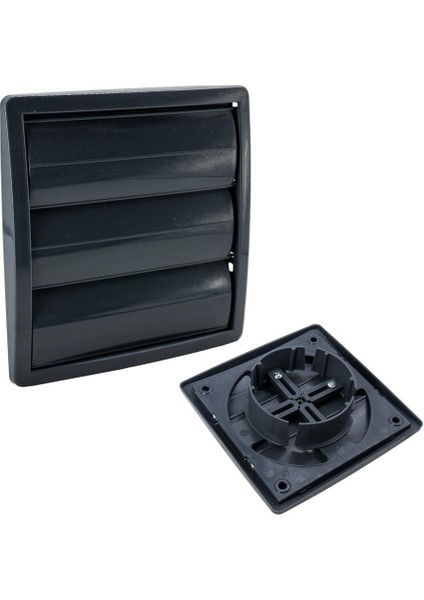 6462 Kare Hareketli Aspiratör Baca Kapağı Duvar Menfezi Ayarlı (Füme)